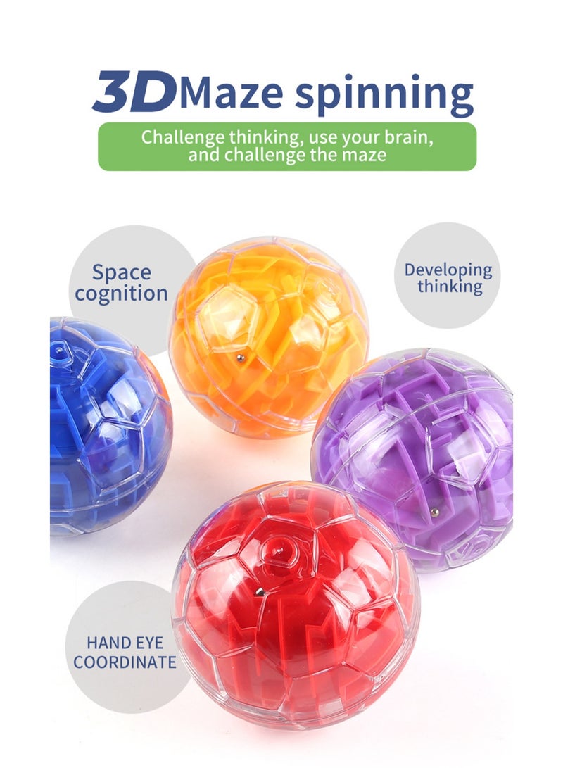 3D Puzzle Maze ball Children's Intelligence Breakthrough Concentration Training Fingertip Desktop Game Toy (Yellow) - Image 4